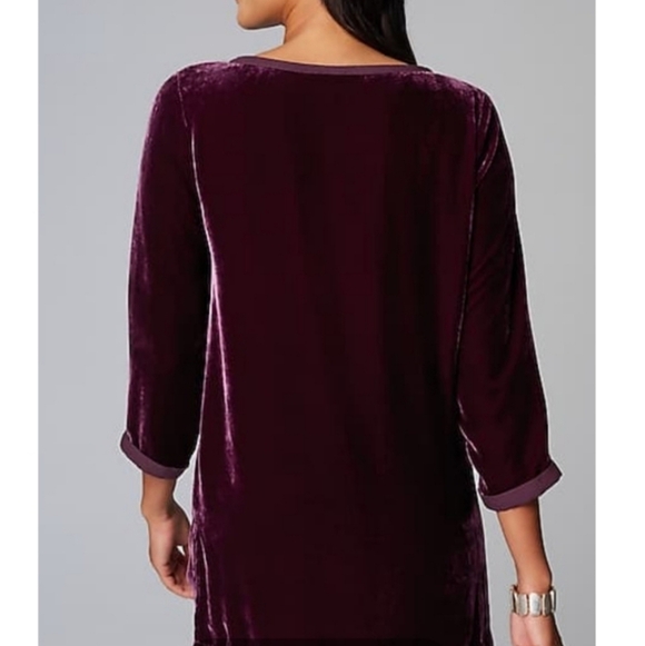 J.jill Luxurious Silk Blend Velvet Women's Tunic Top Holiday Sz 3X Boat Neck - Picture 2 of 10